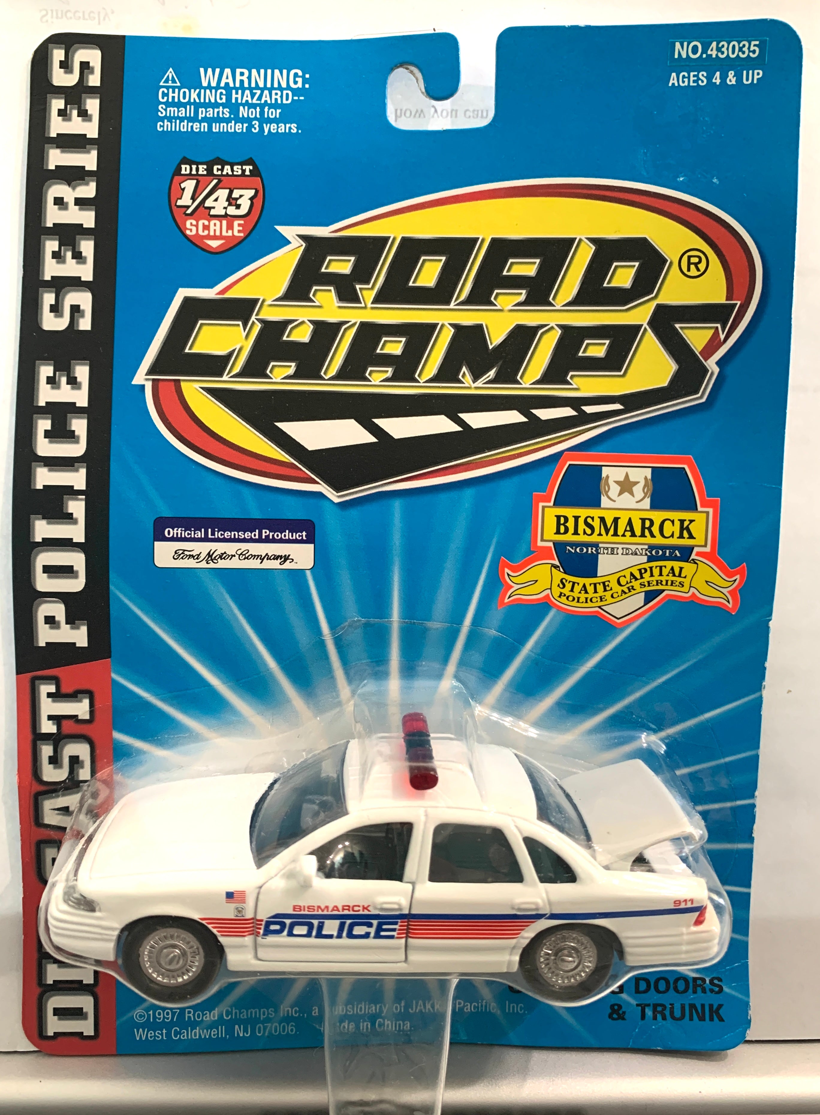 Bismarck North Dakota Police 1/43, 1998 Ford Crown Victoria – J