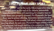 Load image into Gallery viewer, 1962 Plymouth Fury Sport 1/64, &quot;MUSCLE CARS&quot; Johnny Lightning