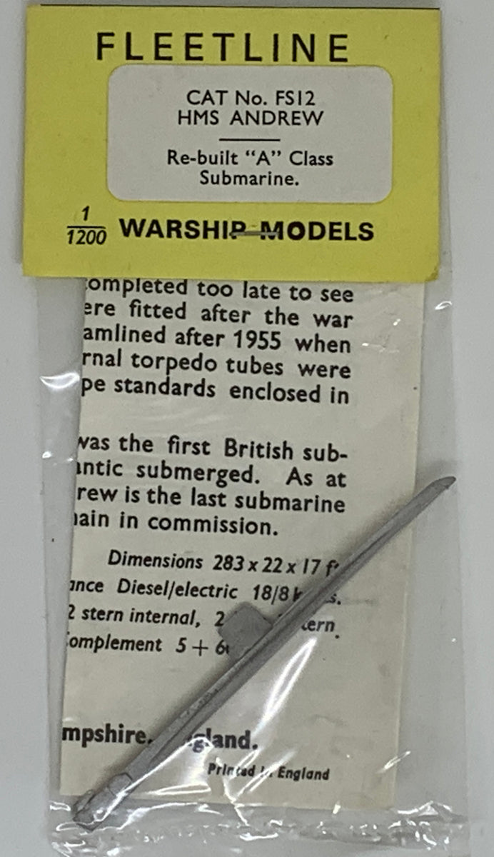 HMS ANDREW RE-BUILT A CLASS SUBMARINE 1/1200 – J-BarHobbies