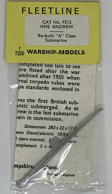 HMS ANDREW RE-BUILT A CLASS SUBMARINE  1/1200