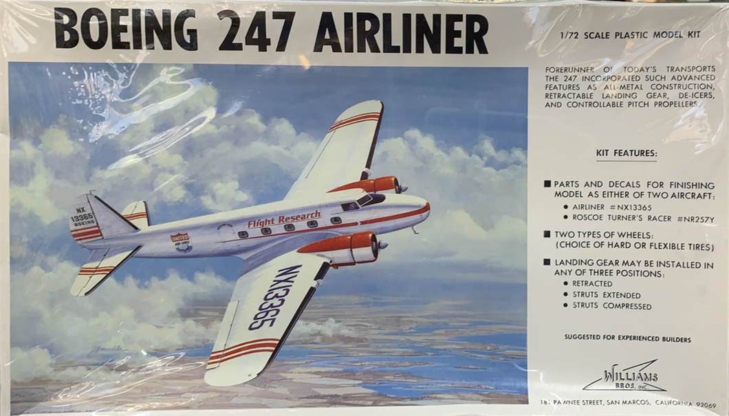 Boeing 247 Airliner “Flight Research”